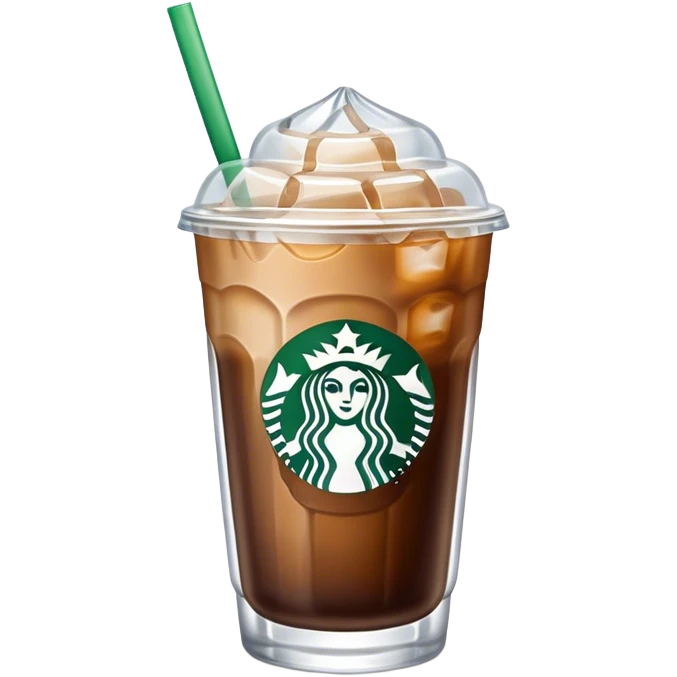 Starbuck ice coffee with ice cubes emoji