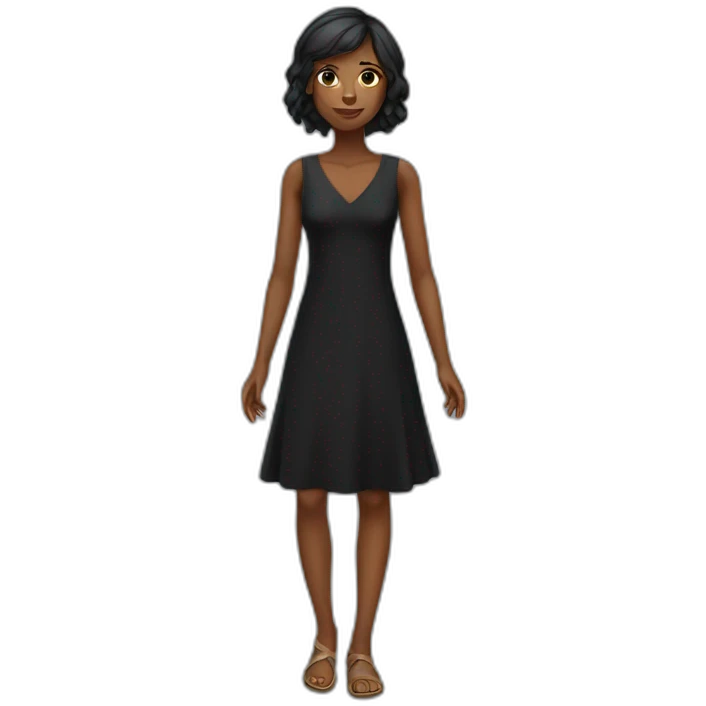 fille robe noire longue emoji