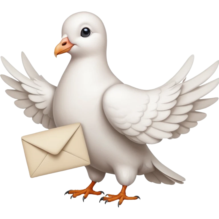a dove with a letter in its paws emoji