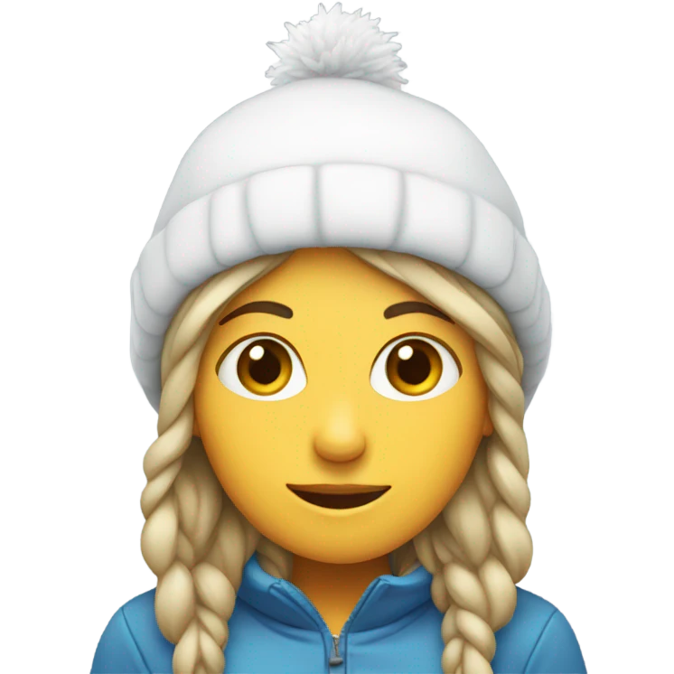 Girl with snow hať  emoji