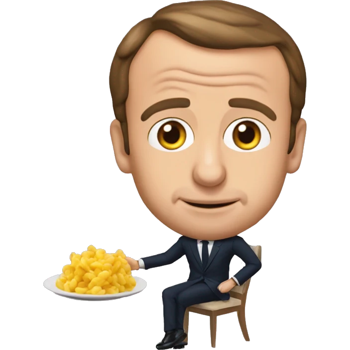 Emmanuel Macron mange des pâtes emoji