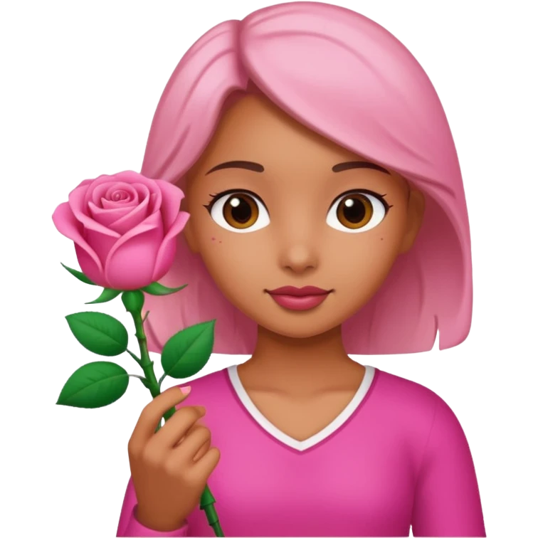 girl with rose toy emoji