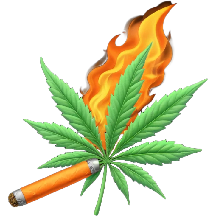 a marijuana joint burning emoji