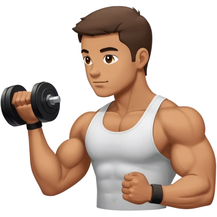 side view guy doing bicep-curls emoji