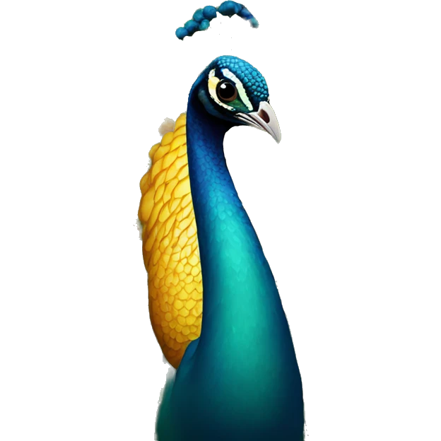 Peacock with sunflower petals emoji