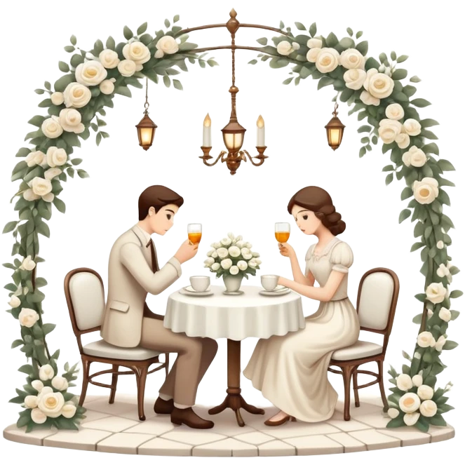 White romantic vintage aesthetic scenic emoji
