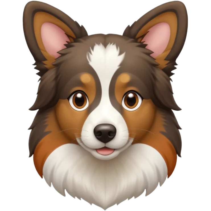 собака породи ауссі триколор з передніми білими  без білої смужки на голові  emoji