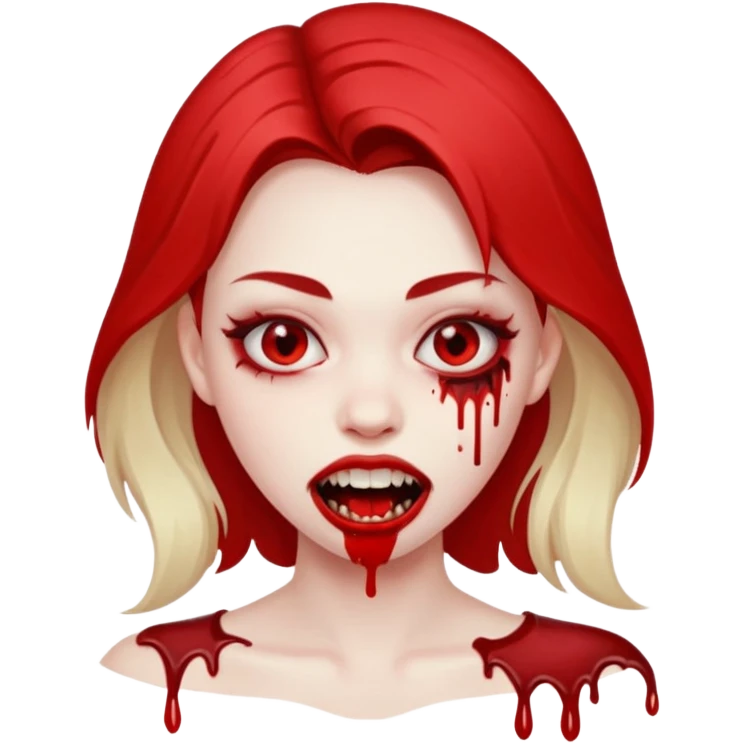 Vampir, Girl, Fangs, Blood emoji