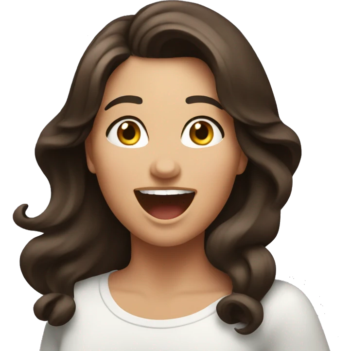 Super excited fat brunette emoji