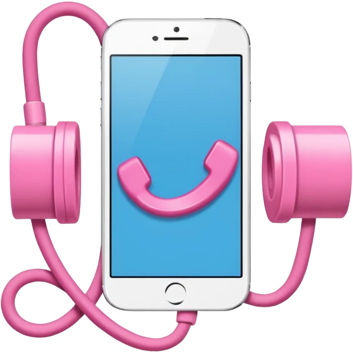 Crie um fone de ouvido Branco. Com lacinhos rosas emoji