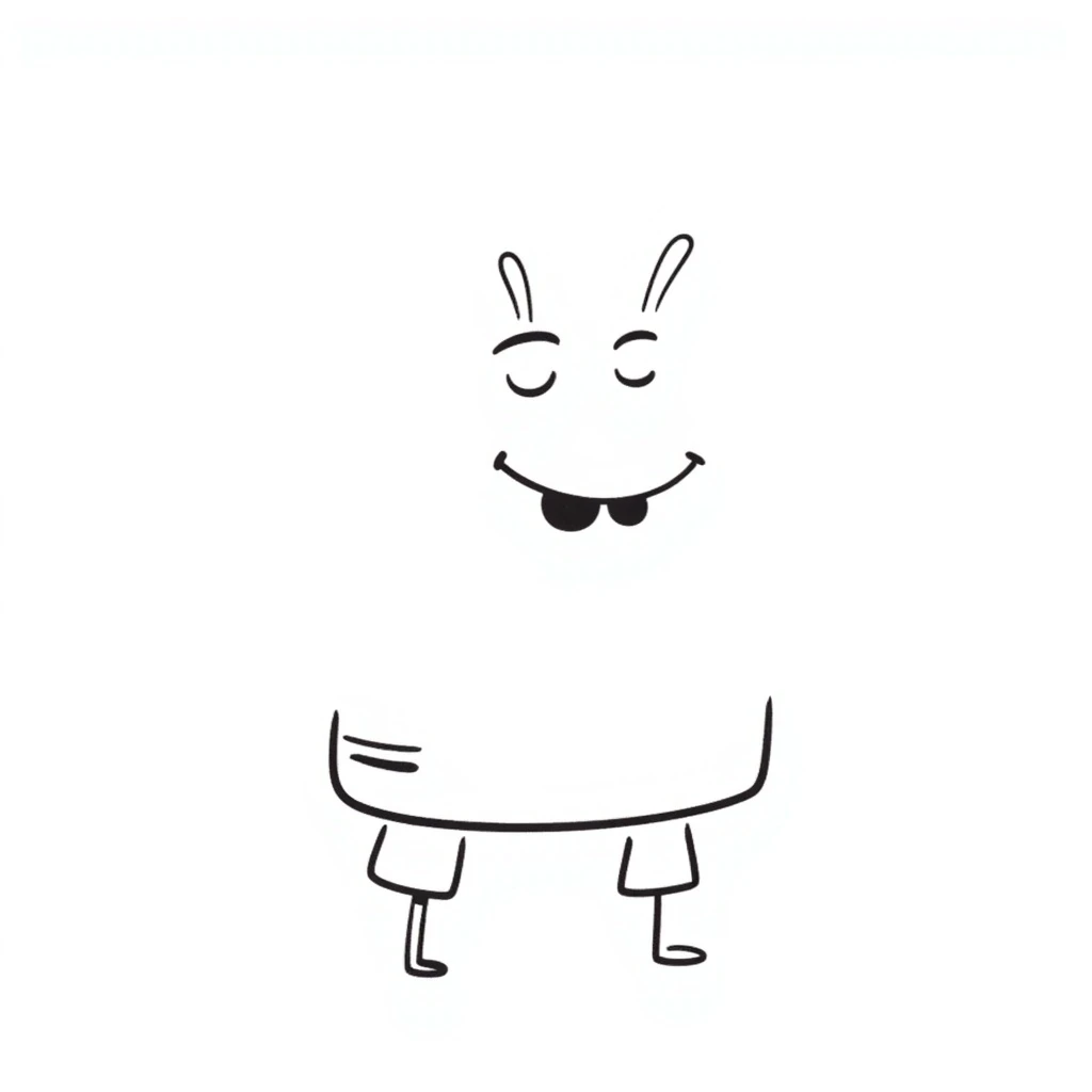 Spongebob Squarepants hand drawn doodle style, black outlines, sketchy, fun expression emoji