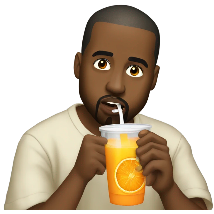 Kanye west eating orange juice emoji