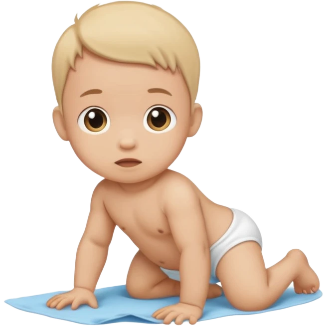 baby crawling emoji, he is in diaper  emoji