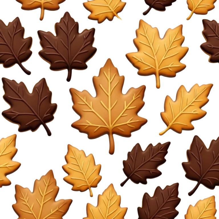Leaf Cookie with chocolate  emoji