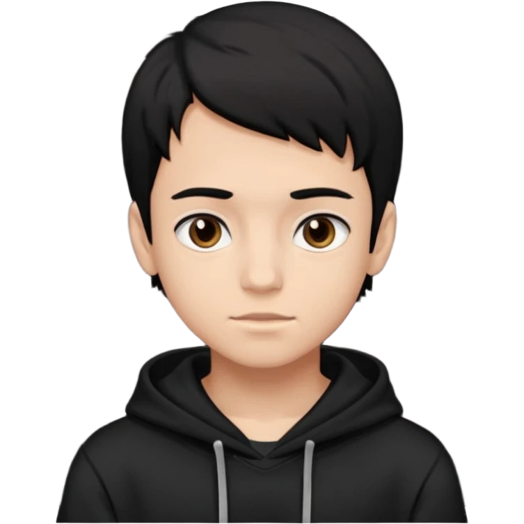 Chłopak ciemno brązowe oczy czarne włosy bluza czarna i taki bardziej żeby wyglądał na 18 latka emoji