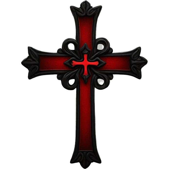 gothic cross red and black emoji