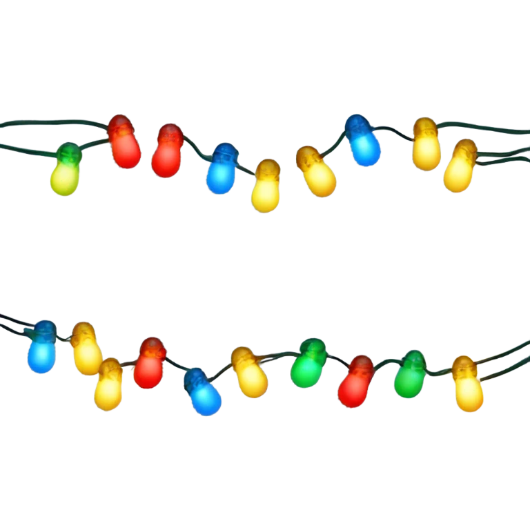 Red green blue and yellow Fairy lights emoji