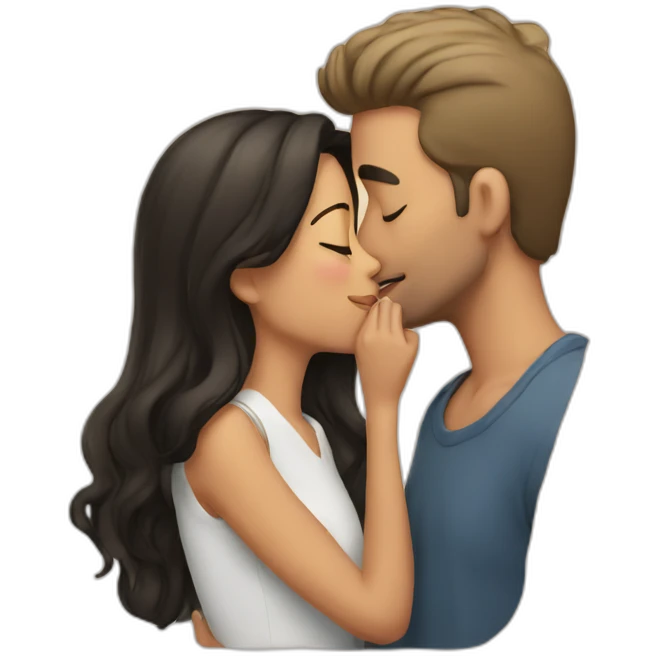 girl kissing a man emoji