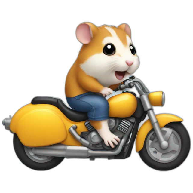 Hamster riding a motorcycle emoji