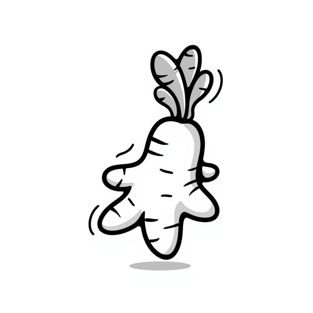 Ginger root with healing properties, hand drawn anti-inflammatory herb emoji