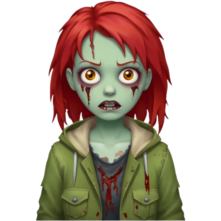 girl zombie with red hair emoji