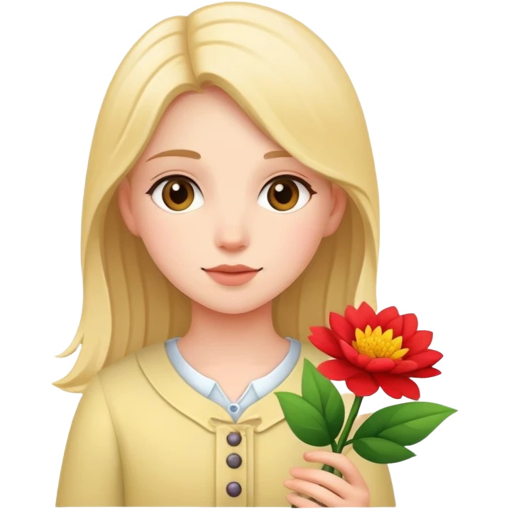 Girl with a flawer  emoji