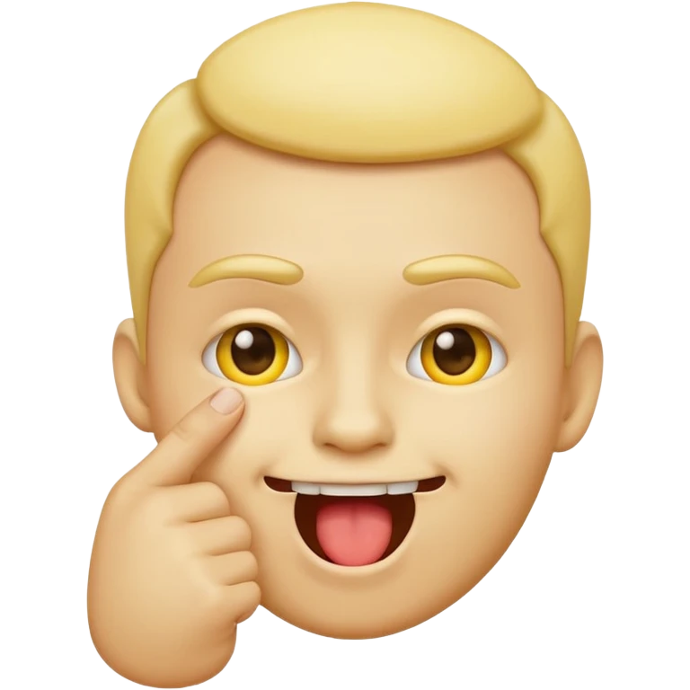 please create an emoji of the yellow face emoji kind of it bitting its index finger with a cheeky expresion emoji