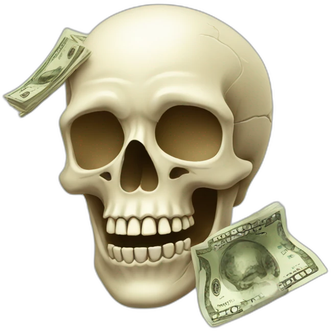 Skull with money  emoji