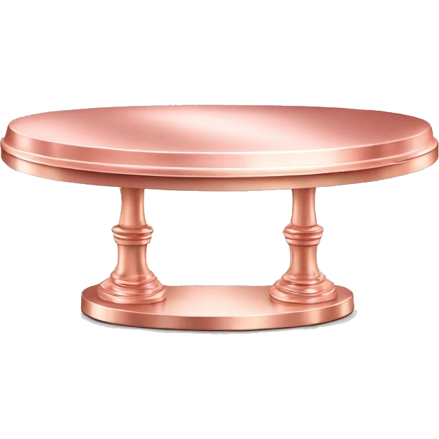 Realistic rose gold metallic pastry table isolated emoji