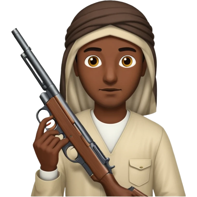 arabian man with gun emoji