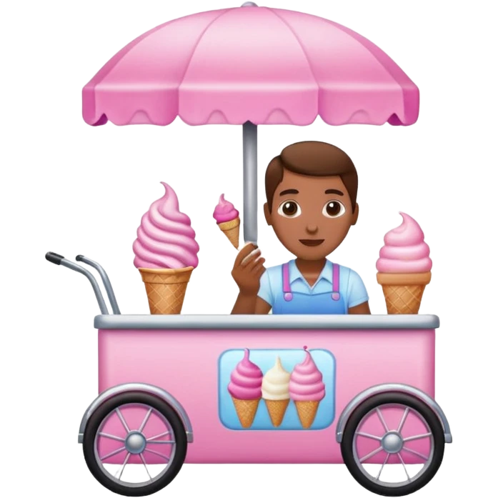 Vendor + pink cart,Ice Cream Vendor. emoji