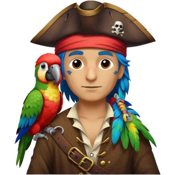 pirate and parrot emoji