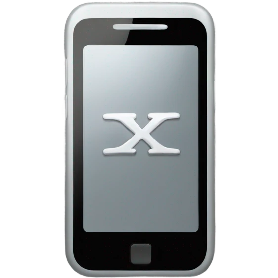 Gray Smartphone with X letter inside emoji