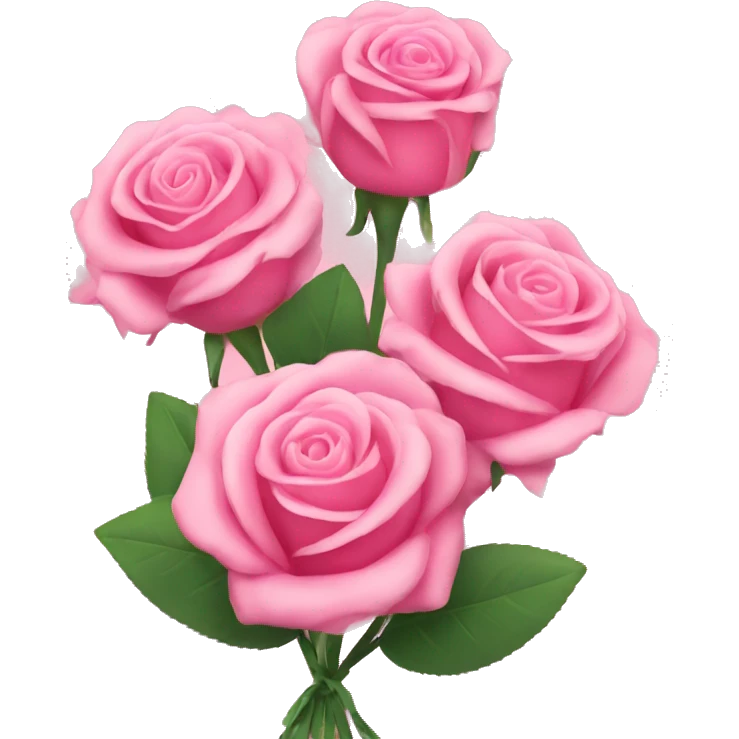 Pink roses bouquet with ribbon emoji