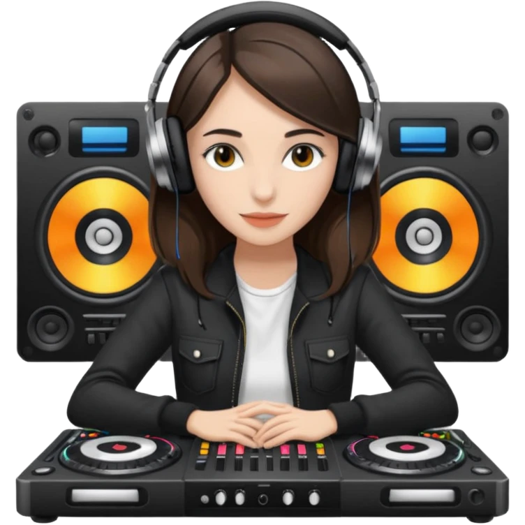 Amelie Lens with DJ table emoji