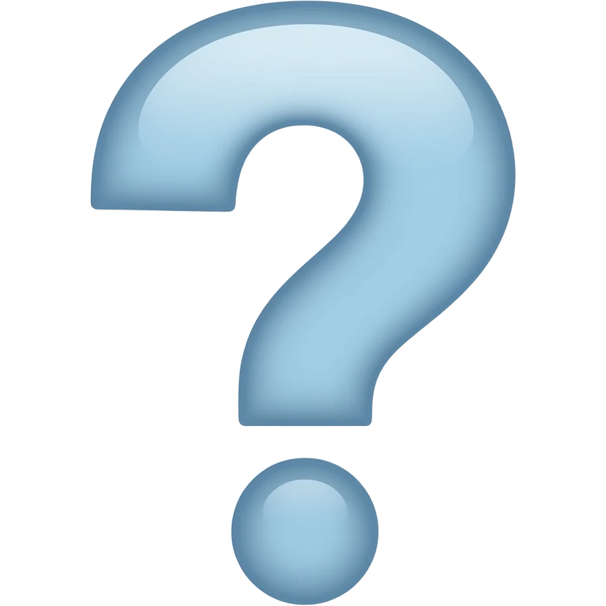 large question mark, bold, soft glow, minimal design, centered emoji