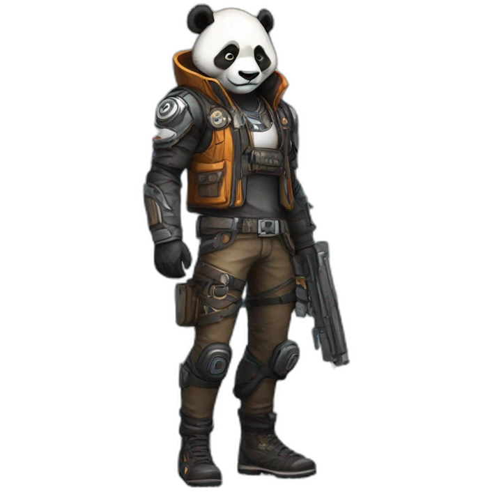 Panda as borderlands full body vault hunter emoji