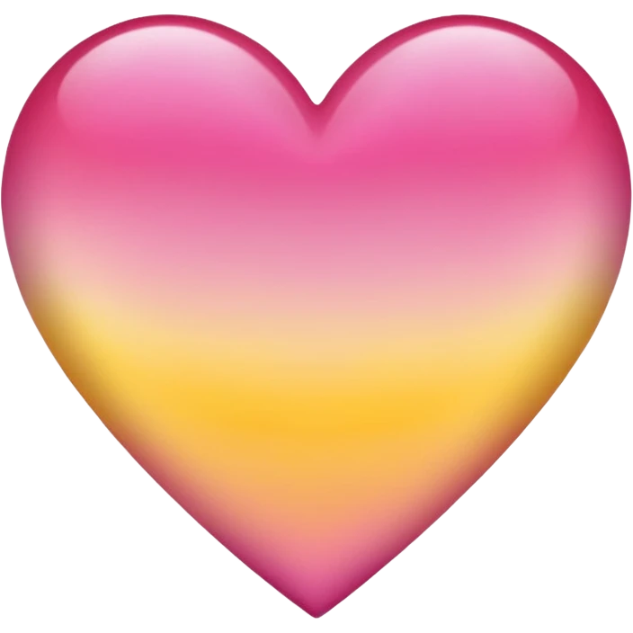 Yellow to pink ombré heart emoji