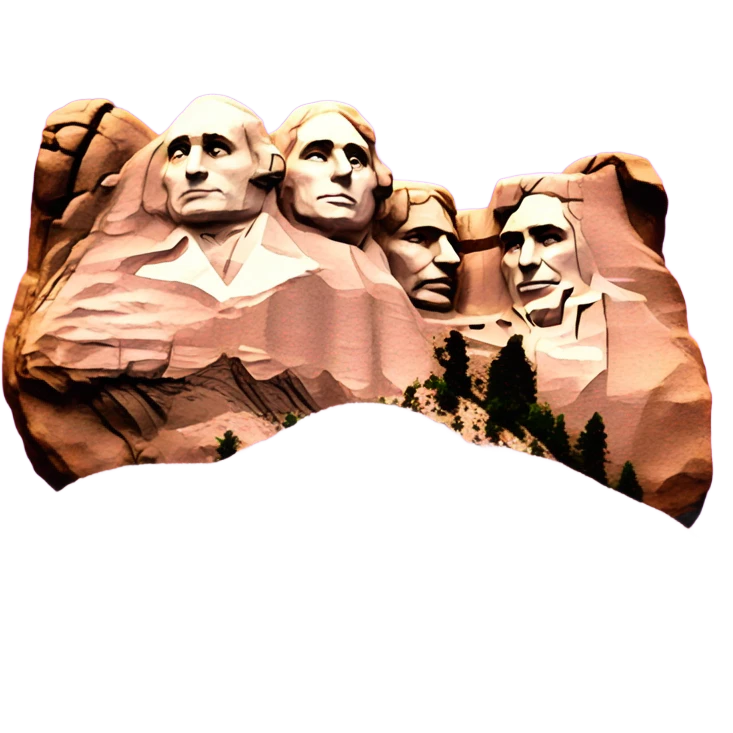 Pink ombre Mount Rushmore with glitter emoji
