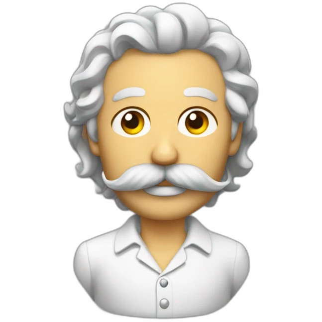 Un homme avec une moustache toodbrush et des cheuveux sur le cotes emoji