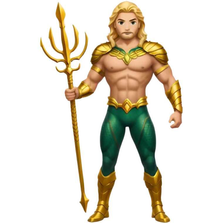 aquaman full green and gold armor standing emoji