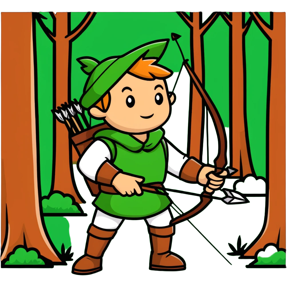 Robin Hood archer in Sherwood Forest emoji