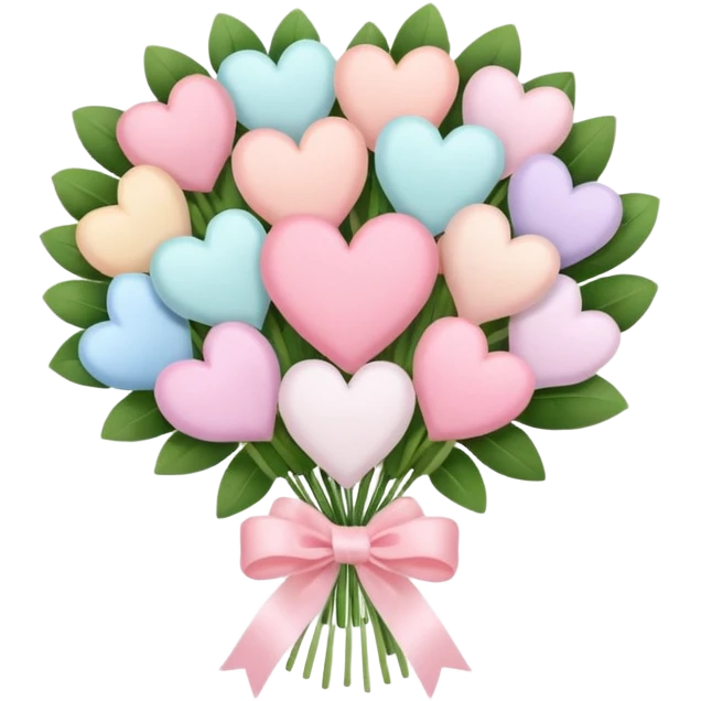 pastel heart bouquet emoji