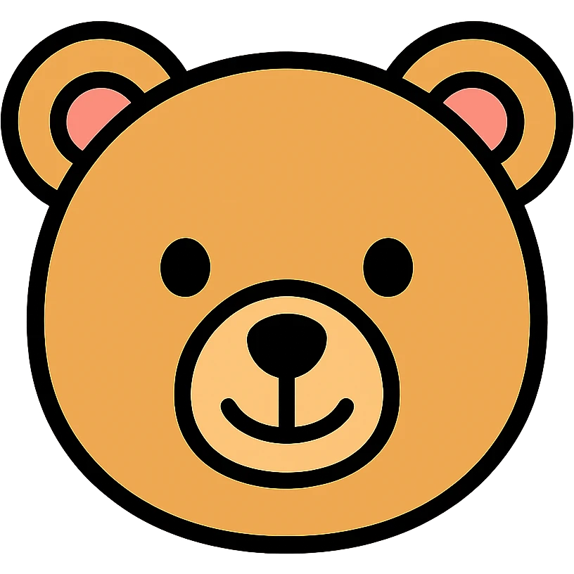 Simple bear face, friendly expression emoji