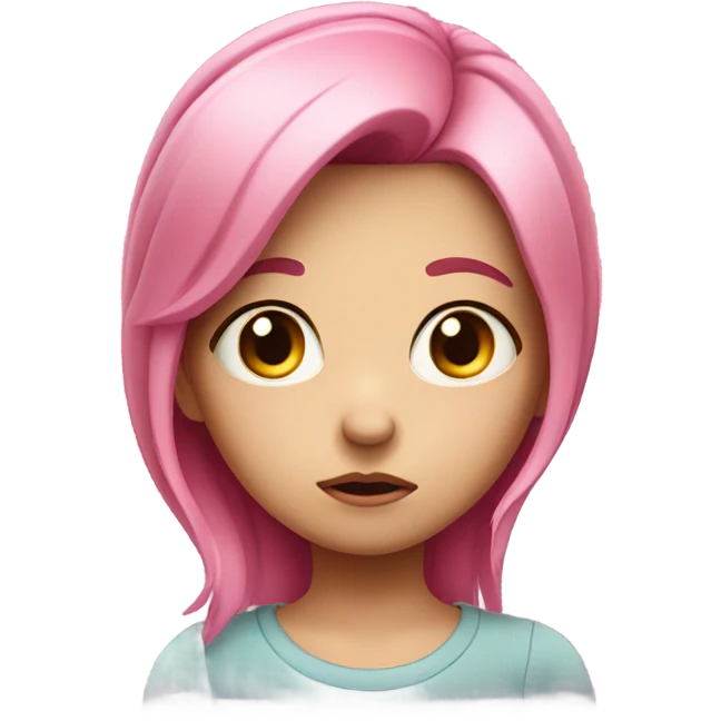 Cute pink devastated girl emoji