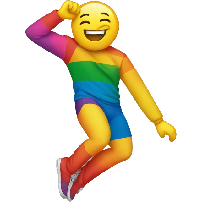 pride flag while dabbing emoji