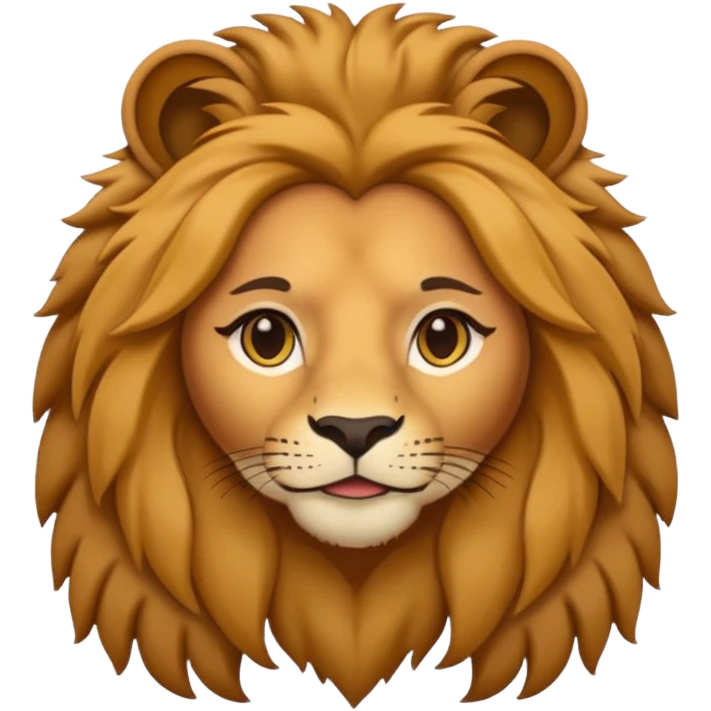 Leo woman as an emoji, modern, chic, with lion features, no text emoji