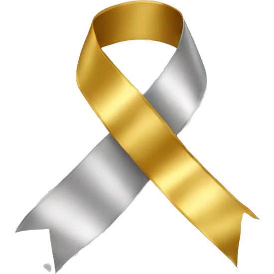 silver gold Ribbon  emoji