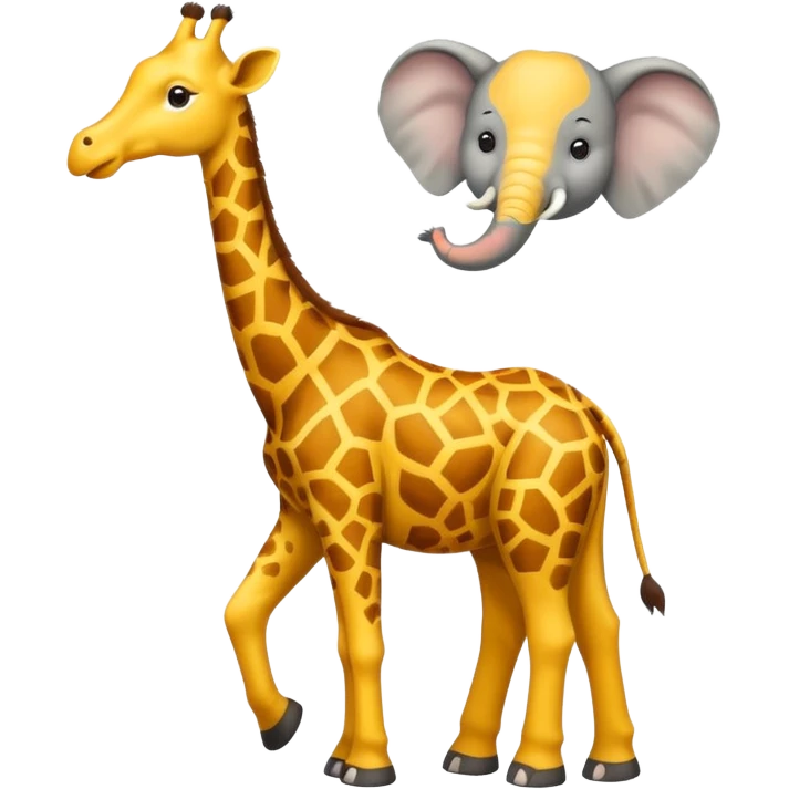 A giraffe with a elephant on top  emoji