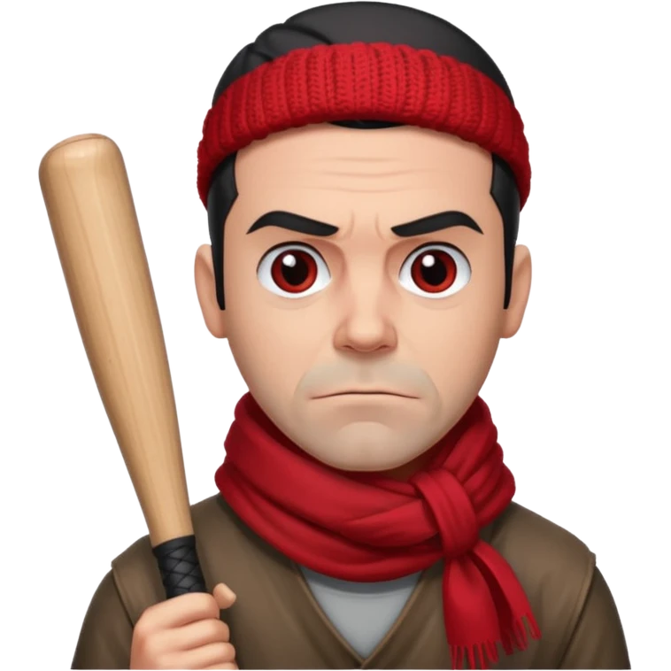 Negan avec la batte de baseball et le foulard rouge emoji